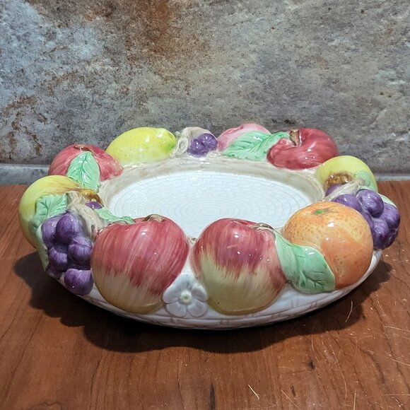 Vintage Fitz and Floyd Fruit Fair Pillar Candle Holder Base Underplate - Picture 8 of 11